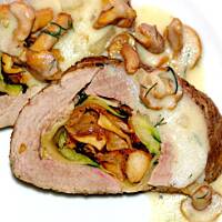 Polędwiczka z cukinią i kurkami