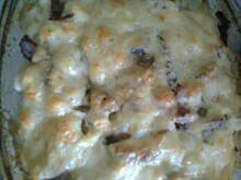 Fot. martusieńka, Zapiekanka kalfiorowa z kiełbaską i sosem serowym