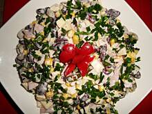 Fot. natalka1, Sałatka z fasoli i kukurydzy z sosem czosnkowym