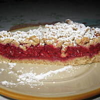 Tarta razowa z malinami