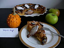 Fot. BernadettaP, Krucha tarta jabłkowo- śliwkowa z dyniowym kremem