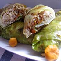 Gołąbki z ryżem i kurkami