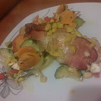 pieczone roladki na warzywach