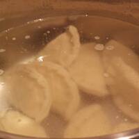 Pierogi z serem,mięsem i szpinakiem.