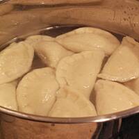 Pierogi z serem,mięsem i szpinakiem.