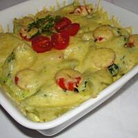 Zapiekanka z szpinakiem i pomidorami