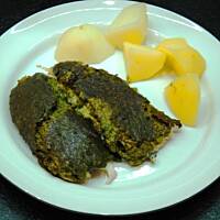 Pstrąg pod szpinakową pierzynką