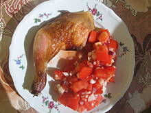 Fot. MonikaMariolka, Kurczak marynowany w herbacie z truskawką, melonem i zielonym pieprzem