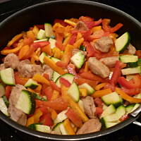 Kasza jaglana z duszonymi warzywami