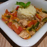 Kasza jaglana z duszonymi warzywami