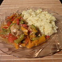 Kasza jaglana z duszonymi warzywami