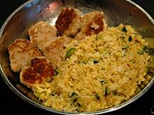 Fot. Gintruś, Obiad z cukinia x2: w kotletach mielonych i w ryżu