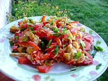 Fot. sylwiachmiel, Smażona czerwona papryka z jajkami