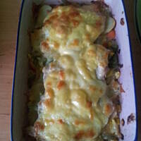 Zapiekanka warzywna ze schebem