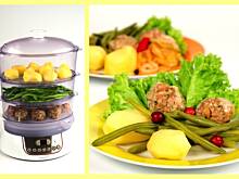 Fot. Wkn, Klopsy z parowaru z fasolką szparagową i białym sosem