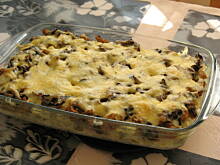 Fot. niania09, Zapiekanka z kurczkiem i pieczarkami.
