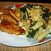 Penne w szpinaku z kurczakiem curry wg Remigiusza Rączki!