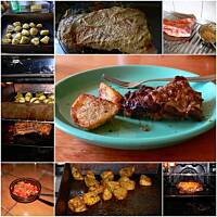 Żeberka z opiekanymi ziemniakami