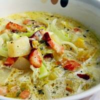 Zupa ziemniaczano - porowa z boczkiem