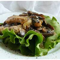 Indyk w sosie z leśnych grzybów z kolorowym pieprzem