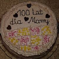 Tort kakaowo-makowy z masą kawową i z wiśniami