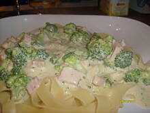Fot. pwyso, Tagliatelle z szynką i brokułem w sosie maślano-śmietanowym