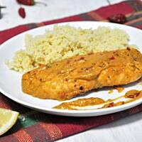 Łosoś w szybkim, pikantnym sosie musztardowym