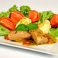 Żeberka w sosie z pieczonej papryki