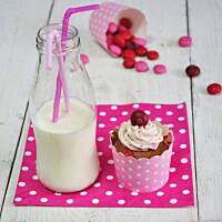 Cupcakes z malinowymi m&m'sami