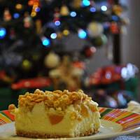 Sernik z pianką i brzoskwiniami