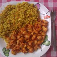 slodki chiński kurczak w cieście z ryżem