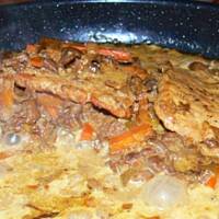 Schab w sosie kurkowym (kurkowo-cebulowym)