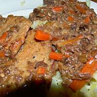 Schab w sosie kurkowym (kurkowo-cebulowym)