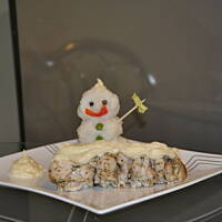 Ryżowy bałwanek z szaszłykiem