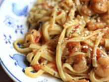 Fot. EmciaPichci, makaron z krewetkami