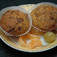 Muffinki czekoladowo-mandarynkowo-bakaliowe