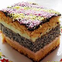 Tort makowo-śmietankowo-galaretkowy