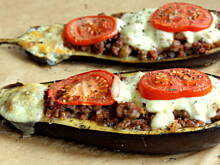 Fot. Barb82, Pieczone bakłażany z mięsem i mozzarellą