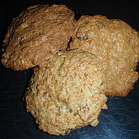 Ciastka czekoladowe z bakaliami i płatkami owsianymi