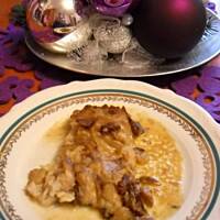 Karp z leśnymi grzybami