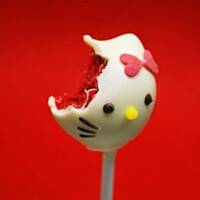 Różane cake pops Hello Kitty