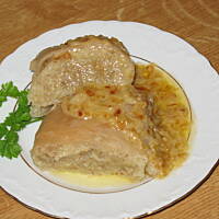 Gołąbki z ziemniaków z kaszą jęczmienną