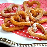 Serduszka Churros z pocałunkiem pomarańczy