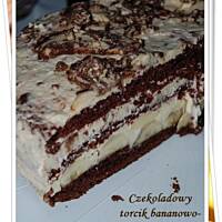 Czekoladowy torcik bananowo-chałwowy