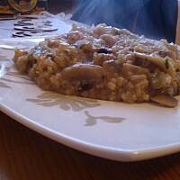 risotto z kurczakiem i pieczarkami.