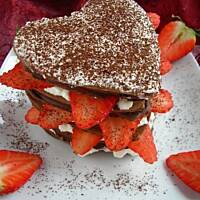 Czekoladowe pancakes - mini torcik od serca