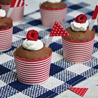 Muffinki murzynki z malinami