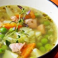 Zupa z szynką i groszkiem