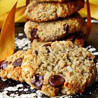 Owsiane ciasteczka bananowe z czekoladą