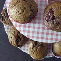 Mufinnki czekoladowe z malinami